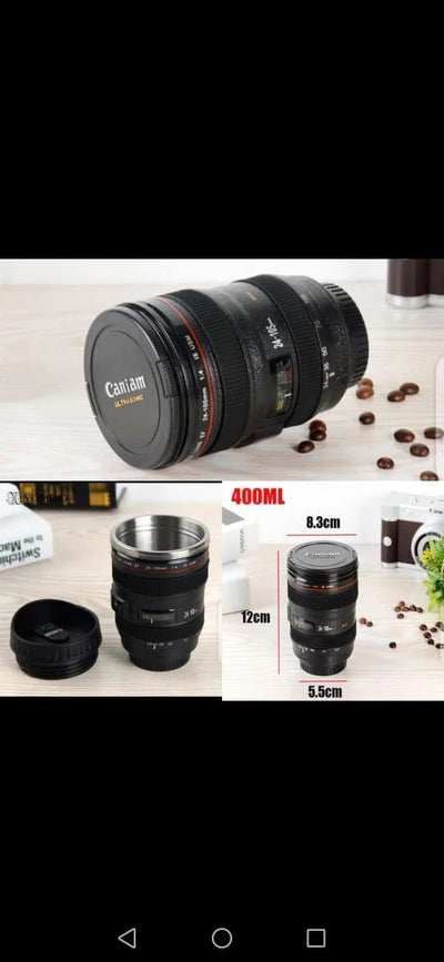 Camera Lens Shaped Coffee Mug Cup – Black