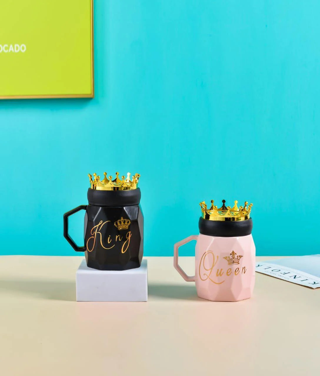 Ceramic Queen & King Mug Set