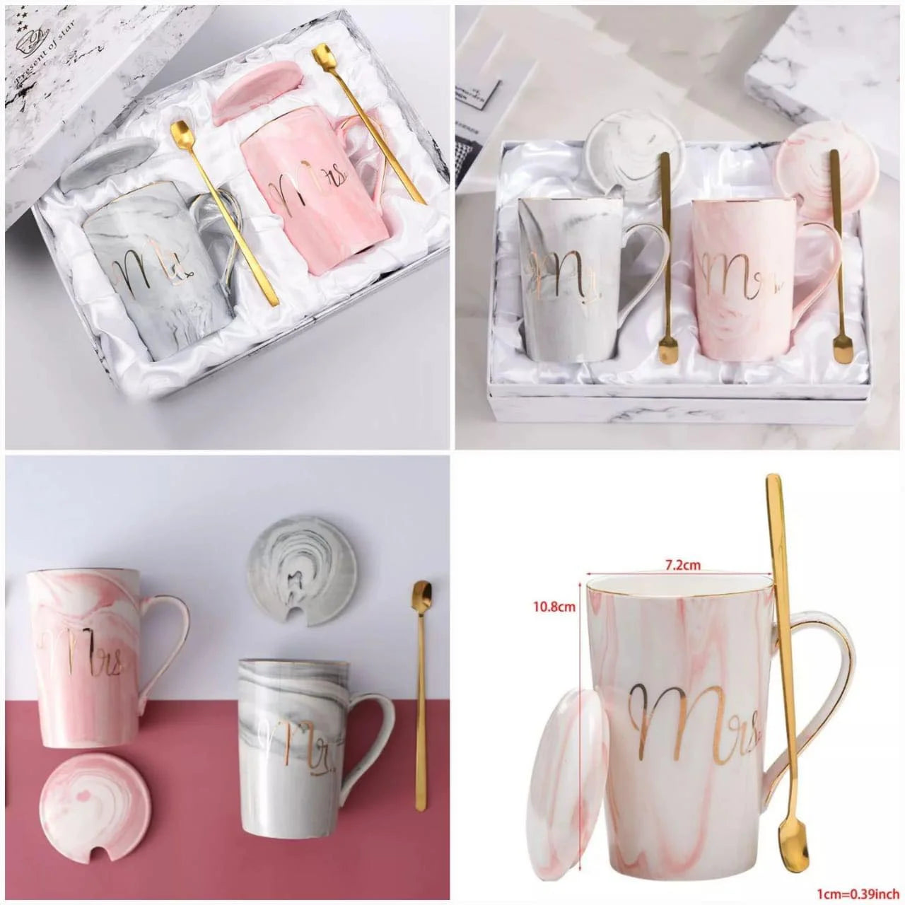 Mr and Mrs Coffee Mugs with gift box