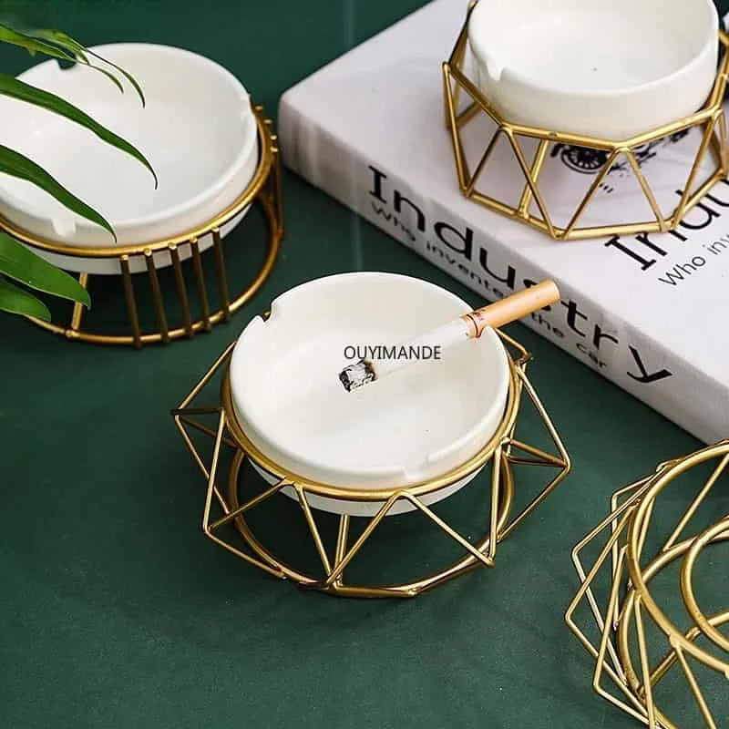 Metal Novelty Ceramic Ashtray holder