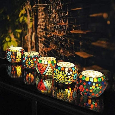 Turkish Mosaic Glass Candle Holder