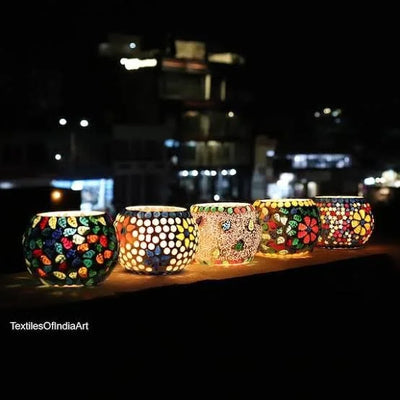 Turkish Mosaic Glass Candle Holder