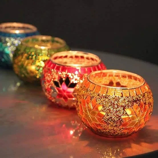 Turkish Mosaic Glass Candle Holder
