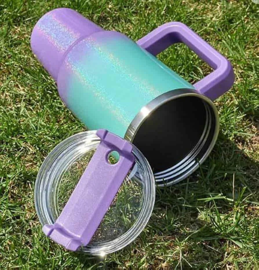 40 oz Tumbler With Handle and Straw Gradient Colours