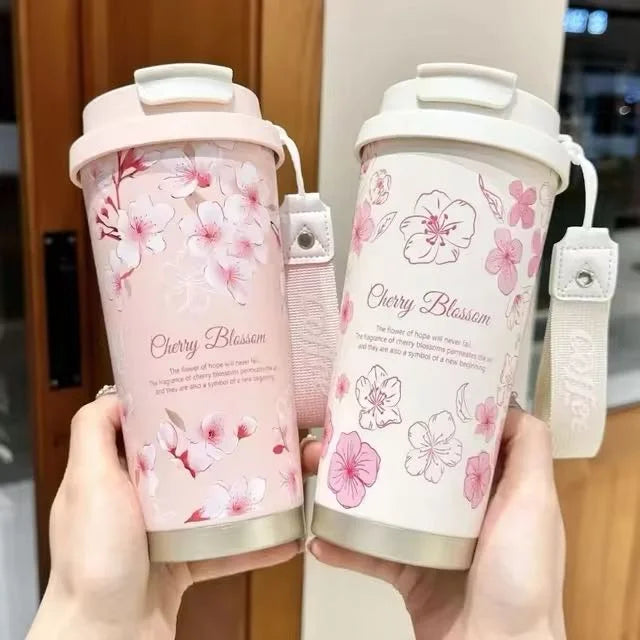 High-End Lily Flower Design Double Wall Vacuum Tumbler 500ML