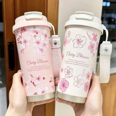 High-End Lily Flower Design Double Wall Vacuum Tumbler 500ML