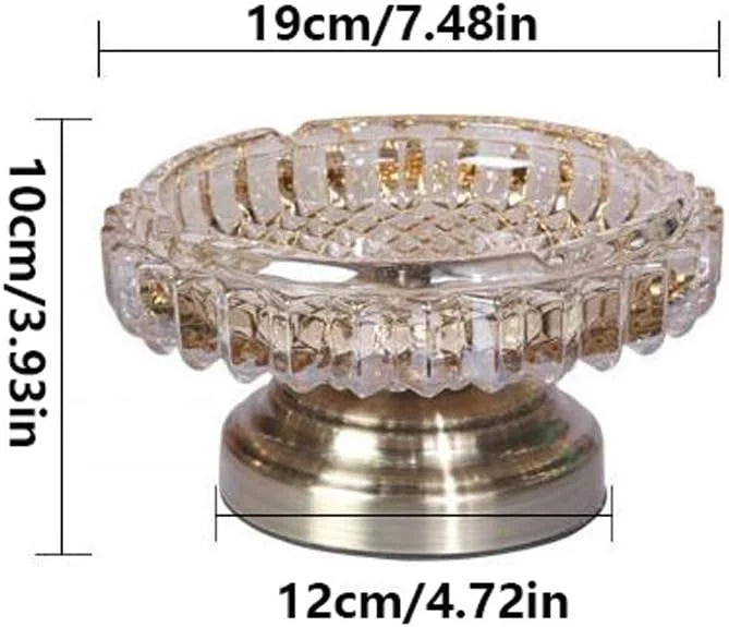 Luxury European Brass  Crystal Glass Ashtrays