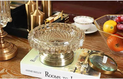 Luxury European Brass  Crystal Glass Ashtrays